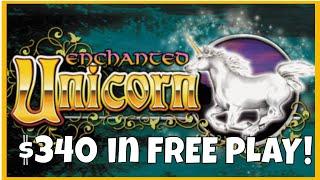 $340 IN FREE PLAY ON ENCHANTED UNICORN! •  LOCK IT LINK • DRAGON LINK SLOTS
