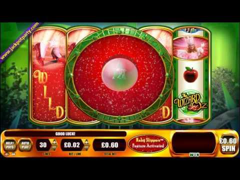 £425 MEGA BIG WIN (708 X STAKE) WIZARD OF OZ RUBY SLIPPERS™  BIG WIN ONLINE SLOTS JACKPOT PARTY