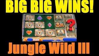 ★☆ BIG BIG JUNGLE WILD III WINS!! Jungle Wild 3 Slot Machine Bonus Win And Progressive Win!