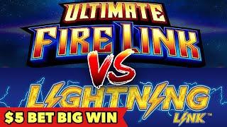 •️SUPER BIG WIN $5 BET•️ULTIMATE FIRE LINK VS LIGHTNING LINK | Which one is your favorite?
