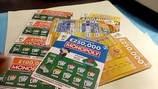 Scratchcard Monday....with Little Piggy...MONOPOLY...CASH SPECTACULAR..250K..LUCKY LINES