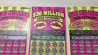 THREE $10 Scratch Off Lottery Tickets - $30 Million Extreme!