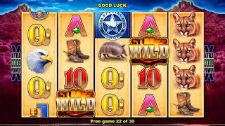 LONGHORN DELUXE Video Slot Casino Game with a RETRIGGERED FREE SPIN BONUS