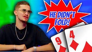 Poker Player TILTS After Accidentally Showing Hand ⋆ Slots ⋆ #Shorts