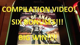 **BONUSES/BIG WIN!!!** - Sons of Anarchy Slot Machine Compilation