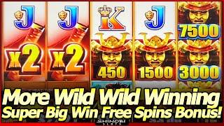 Wild Wild Samurai Slot Machine - Super Big Win Free Spins Bonus!  Wild Wild Winning Continues!