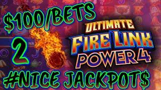 Ultimate Fire Link Power 4 (2) HANDPAY JACKPOTS ⋆ Slots ⋆HIGH LIMIT $100 Spins Only Slot Machine Casino