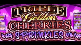 TRIPLE Golden Cherries with Sprinkles on TOP! •Live Play• Slot Machine Pokie at San Manuel, SoCal