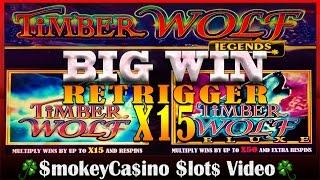 TimberWolf Slot Machine Big Win Bonus W/Retrigger! ~ Aristocrat