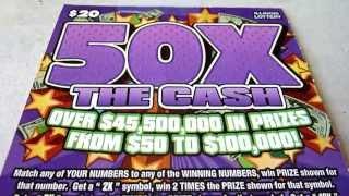 50X the Cash - $Illinois Lottery $20 Instant Scratch off ticket