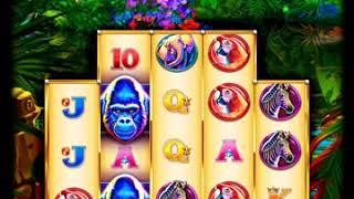 GORILLA GRAND Video Slot Casino Game with a RETRIGGERED FREE SPIN BONUS