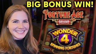 Very Surprising Super Free Games! BIG BONUS Win! Wonder 4 Spinning Fortunes!
