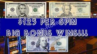 $125 Per Spin Bonus Hit Jackpot! $1 Slot Machine! Max Bet Big Handpay High Stakes Vegas Casino Slots