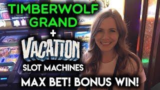 Max Bet BONUS WIN! First Time Getting Free Spins on VACATION! Slot Machine!