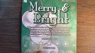 NEW Merry & Bright $5 New York lottery scratch off