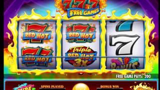Triple Red Hot 777 slots - 1,650 win!