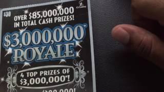 $30 Connecticut Lottery $3,000,000 royale scratch off ticket winner