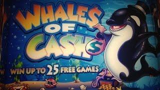 •Whales of Cash Slot machine•ALMOST HAND PAY!! Great Bonus Win•2 RETRIGER ! $2.50 x 407