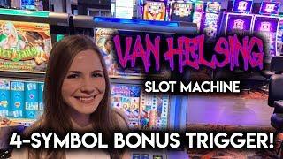 First Time Playing Van Helsing Slot Machine! 4 Symbol BONUS!! Nice Run!!