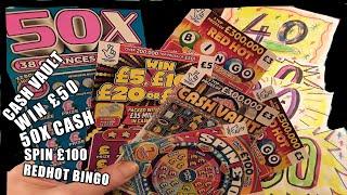 WHAT A GAME...WOW!...50X CASH..REDHOT BINGO..£100 LOADED..CASH VAULT..SPIN £100..