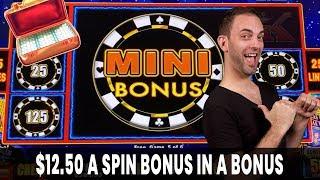 • $12.50/Spin BONUS in a BONUS • Plus BIG Cash Machine WIN!