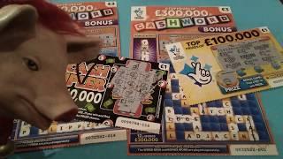 Scratchcards..Wednesday game..Christmas Advent..Cashword..£100,000..Cash Tripler..