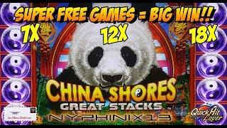 •NEW DELIVERY• CHINA SHORES GREAT STACKS Slot Bonus BIG WIN!!!