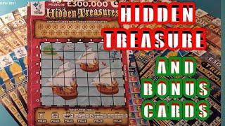 .HIDDEN TREASURE...Scratchcard..and Bonus Scratchcard...on our..One Card Wonder Game..•