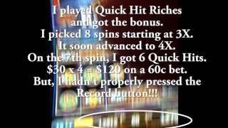 Quick Hit Riches slot machine, Mr  Butterfingers does it again