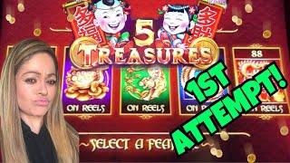 BALLY’S 5 TREASURES 1st ATTEMPT LIVE PLAY!