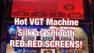 RED RED SCREENS! VGT HOT MACHINE ! SILK AS SMOOTH & 777 BOURBON STREE SLOT ! WINSTAR CASINO !