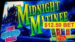 Midnight Matinee Slot - BIG WIN Bonus - $12.50 Max Bet!
