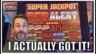 It actually showed up! Nice Jackpot hit on Super Jackpot Red Alert Slot!!