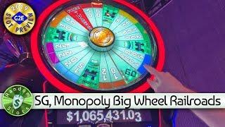 Monopoly Big Wheel Railroads slot machine preview, Scientific Games, #G2E2019