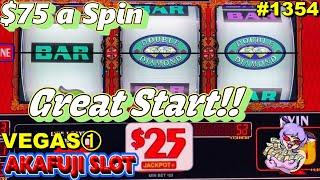 VEGAS ①. 3 Jackpots High Limit Double Top Dollar Slot Handpay Palms Casino LV 赤富士スロット ラスベガス カジノで大暴れ！