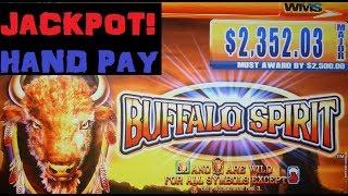 HIGH LIMIT JACKPOT HAND PAY!  2 PROGRESSIVES on BUFFALO SPIRIT Slot Machine - SUPER BIG WIN!