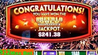 Wonder 4 Buffalo Gold Slot Machine BUFFALO JACKPOT WON $12 Max BET | Live Slot Play