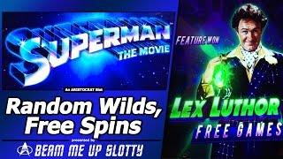 Superman:The Movie Slot - Random Wild and Lex Luthor Free Games Bonus in New Aristocrat game