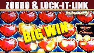ZORRO and LOCK-IT-LINK SLOT *BIG WIN* - Slot Machine Bonus