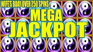 WIFE HIT THIS MEGA JACKPOT ON HER BIRTHDAY! OVER 250 SPINS HIGH LIMIT SLOTS