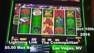 Lightning Link Horse Race Max Bet $5.00 Live Play Slot Machine The Cosmopolitan Las Vegas