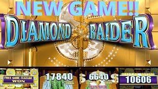 NEW GAME• •DIAMOND RAIDER• BY KONAMI BIG WIN• AWESOME FREE SPINS•