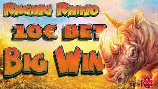 BIG WIN on Raging Rhino Slot (WMS) - 10€ BET!