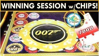 BETTING ALL THE CHIPS ON BOND! • Mrs. CT WINS ON CASINO ROYALE SLOT MACHINE!