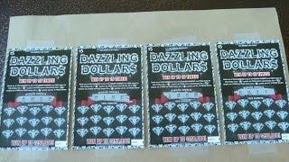 Multiple WINNERS! - Four "Dazzling Dollar$" Instant Lottery Scratch Off Tickets