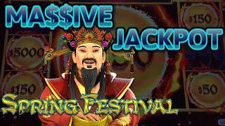 HIGH LIMIT Dragon Link Spring Festival MASSIVE HANDPAY JACKPOT $50 MAX BET Bonus Round Slot Machine