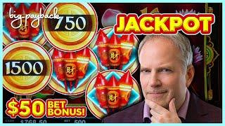UNBELIEVABLE JACKPOT HANDPAY! Epic Fortunes Slot - $50/SPIN BONUS!!