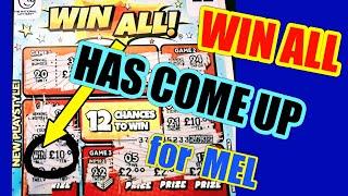 WOW!...WIN ALL CAME UP..AND "MEL"..WON ALL THE PRIZES ON THE CARD..MUST SEE...CARD....