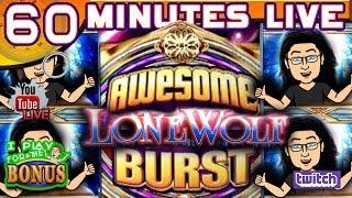 • 60 MINUTES LIVE • AWESOME REELS - LONE WOLF •  LIVE FROM THE SLOT MUSEUM
