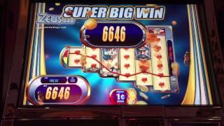 Zeus 3 Penny Slot Machine Super Big Win Line Hit Near Full Screen!